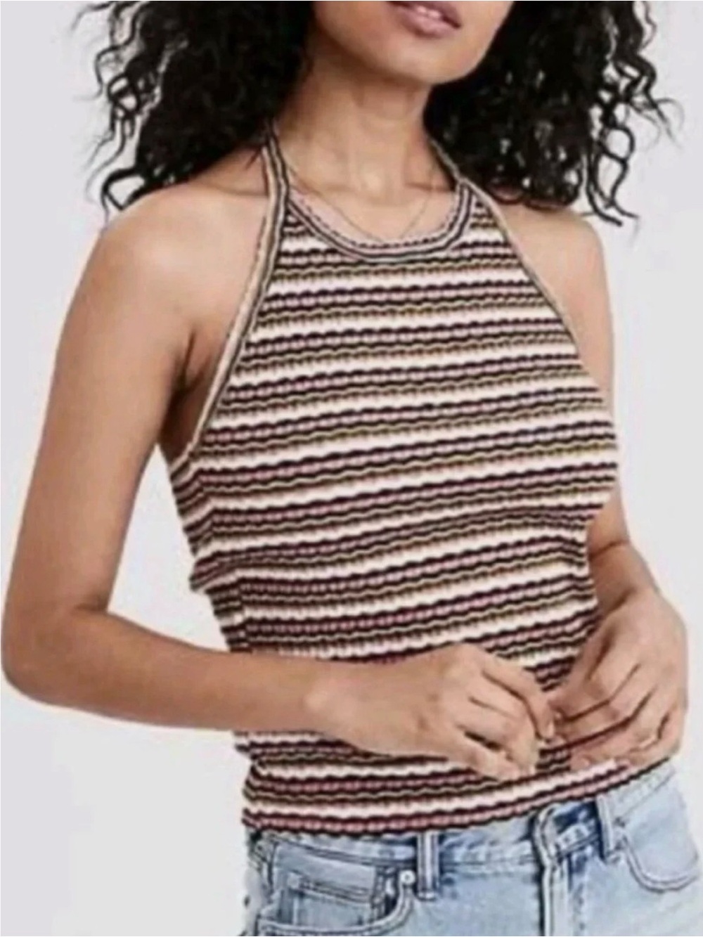 American Eagle Outfitters Striped Halter Tank Top - Picture 5 of 5